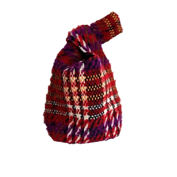 Carlton Yaito Wool Flannel Knot Bag Multicolor Small Purse - Picture 2 of 13
